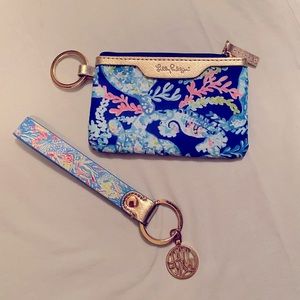 Lilly Pulitzer ID holder / key ring and key FOB